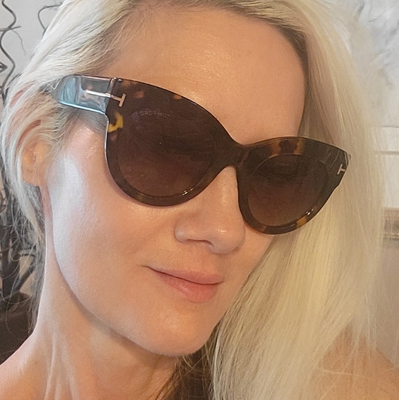 Tom Ford Lucille Cat Eye Sunglasses Dark Havanah Bordeaux Luxury Designer #106 - Picture 17 of 17